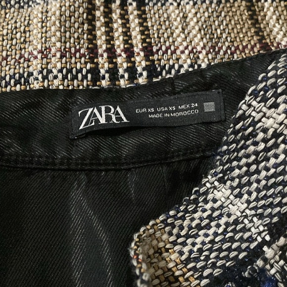 Zara Plaid Tweed Skirt NEW - Picture 5 of 10
